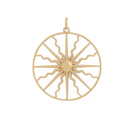 Bronze Radiant Sun Pendant 33x27mm