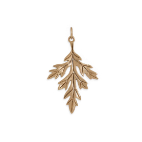 Bronze Mugwort Leaf Charm 35x20mm