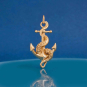 Bronze Anchor and Octopus Tentacle Pendant on blue background