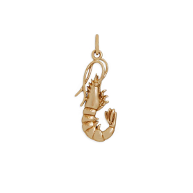 Bronze Shrimp Charm 25x11mm