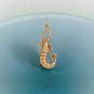 Bronze Shrimp Charm 25x11mm on blue background