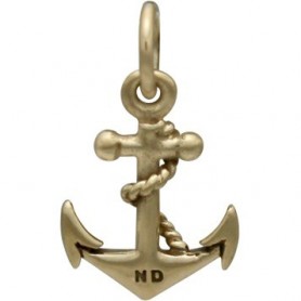 Bronze Anchor Charm back view