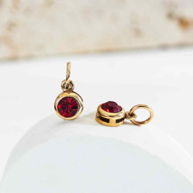 Bronze January Birthstone Charm 11x6mm