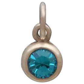 Bronze March Birthstone Charm Front View