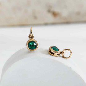 Bronze May Birthstone Charm 11x6mm