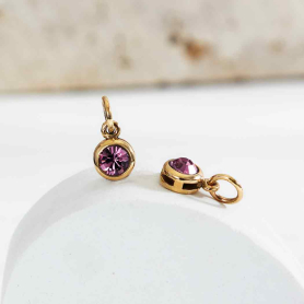 Bronze June Birthstone Charm 11x6mm