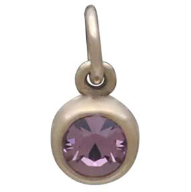 Bronze June Birthstone Charm Front View