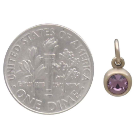 Bronze June Birthstone Charm with Dime