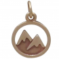 Bronze Snow Capped Mountain Charm 16x10mm