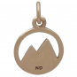 Bronze Snow Capped Mountain Charm 16x10mm