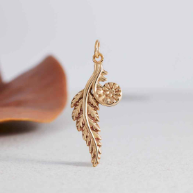 Nina Designs Bronze Fern Pendant 33x14mm