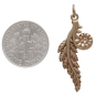 Bronze Fern Pendant with Dime