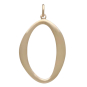 Bronze Asymmetrical Oval Charm Back View