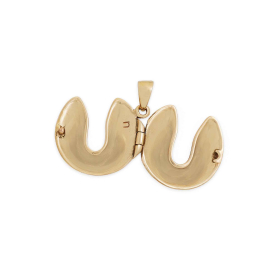 Bronze Fortune Cookie Locket open view