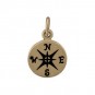Bronze Compass Charm 16x10mm