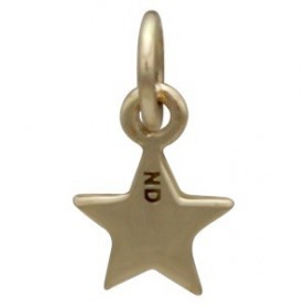 Bronze Tiny Flat Star Charm 12x6mm
