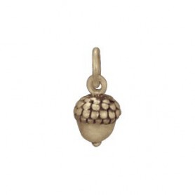 Small Acorn Bronze Jewelry Charm 12x6mm
