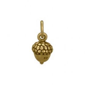 Small Acorn Bronze Jewelry Charm 12x6mm