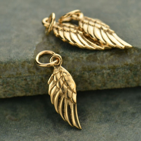 Bronze Angel Wing Charm Left Side 20x6mm