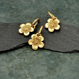 Bronze Cherry Blossom Charm 11x7mm