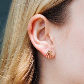 Bronze Five Spike Earrings