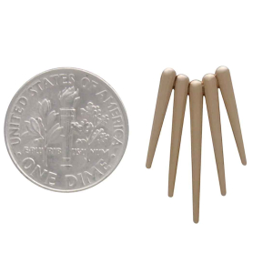 Bronze Large Five Spike Earrings with Dime