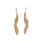 Bronze Long Leaf Hook Earrings 48x8mm
