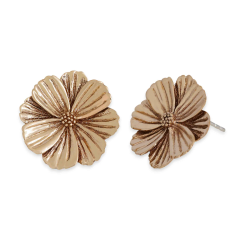 Bronze Cosmos Post Earrings 21x21mm