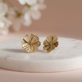Bronze Cosmo Flower Earrings