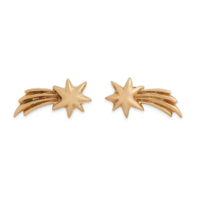 Bronze Shooting Star Stud Earrings 11x6mm