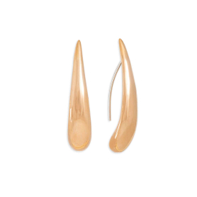 Bronze Long Teardrop Hook Earrings 36x8mm