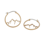 Bronze Openwork Mountain Hoop Earrings 28x28mm