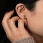 Bronze Cowboy Boot Stud Earrings 9x8mm on ear