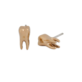 Bronze Dimensional Tooth Stud Earrings 10x5mm