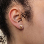 Bronze Dimensional Tooth Stud Earrings 10x5mm on ear