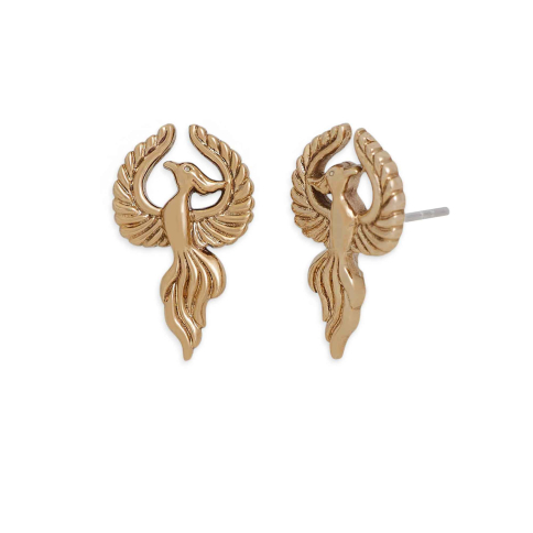 Bronze Phoenix Stud Earrings 14x8mm