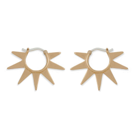 Bronze Flat Plate Sun Hoop Earrings 21x2mm
