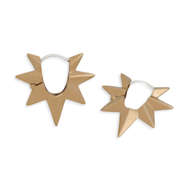 Bronze Ridged Star Huggie Hoop Earrings