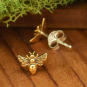 Bronze Bee Post Earring 6x8mm