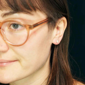 Bronze Paw Print Post Earrings 6x7mm