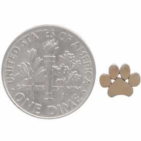 Bronze Paw Print Post Earrings 6x7mm