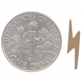 Bronze Lightning Bolt Post Earrings 14x4mm