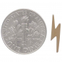 Bronze Lightning Bolt Post Earrings 14x4mm