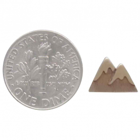 Bronze Snow Capped Mountain Post Earrings 7x11mm