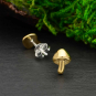 Bronze Mushroom Stud Earrings 8x6mm
