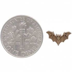 Bronze Detailed Bat Post Earrings 6x10mm