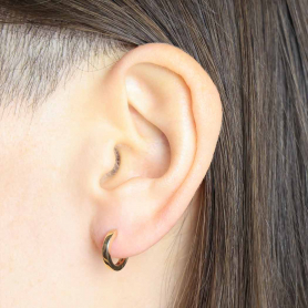 Bronze Plain Huggie Hoops 11x11mm