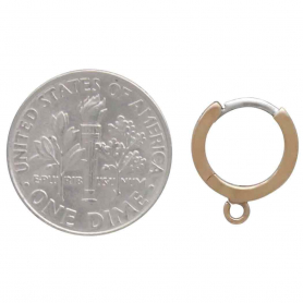 Bronze Plain Huggie Hoops with Loop 14x11mm