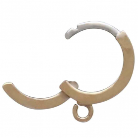 Bronze Plain Huggie Hoops with Loop 14x11mm