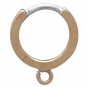 Bronze Plain Huggie Hoops with Loop 14x11mm